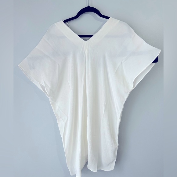 NWT Zara sz small white Dolman Sleeve Tunic Mandarin Collar Blouse - Picture 5 of 7